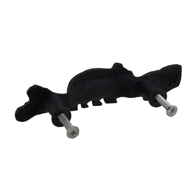 Zeckos 6 Piece Matte Black Forest Bear Cast Iron Drawer