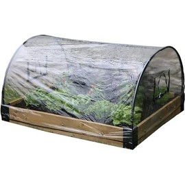 Haxnicks Raised Bed Weather Protection Poly Cover | Warms Soil | Protects Tender Plants | Mini Greenhouse | White, 1.2m x 1m x 50 cm | Bed010103