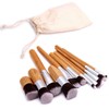 Linen Pouch Wood Makeup Brush Set of 11 + Exclusive Pouch Included