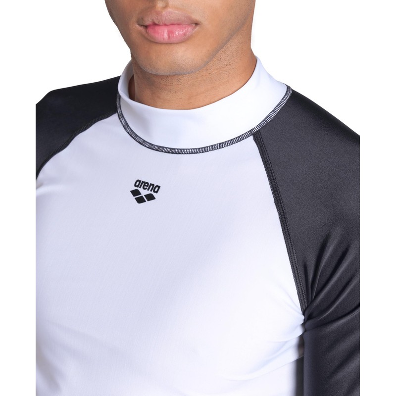 Arena Men's Rash Vest S/S Graphic Top, White-Black, M