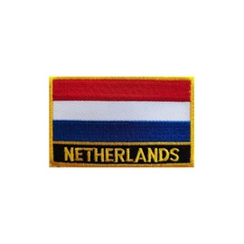 Uijokdef 1 PCS Netherlands Flag Patches Iron On or Sew On Embroidered Tactical Military National Netherlands Patch (Netherlands)