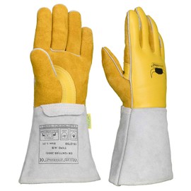 Weldas® STEERSOtuff® top grain cowhide general purpose welding and material handling gloves, 10-2750XL, Golden Yellow, Extra Large