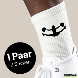 Huuraa Unisex Tennissocken Cheerleader Silhouette Geschenk Größe 42/46 White Cheerleader Präsent
