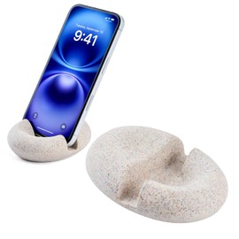 Minimalist Handcrafted Stone Phone Stand for Desk & Office