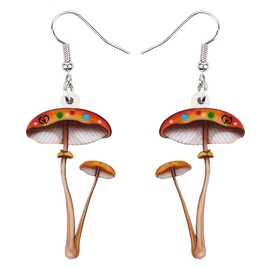 DALANE Acrylic Cute Mushroom Earrings Plants Hanging Fashion Jewellery Mushroom Gifts for Women Girls Children Accessories, Acrylic, No Gemstone