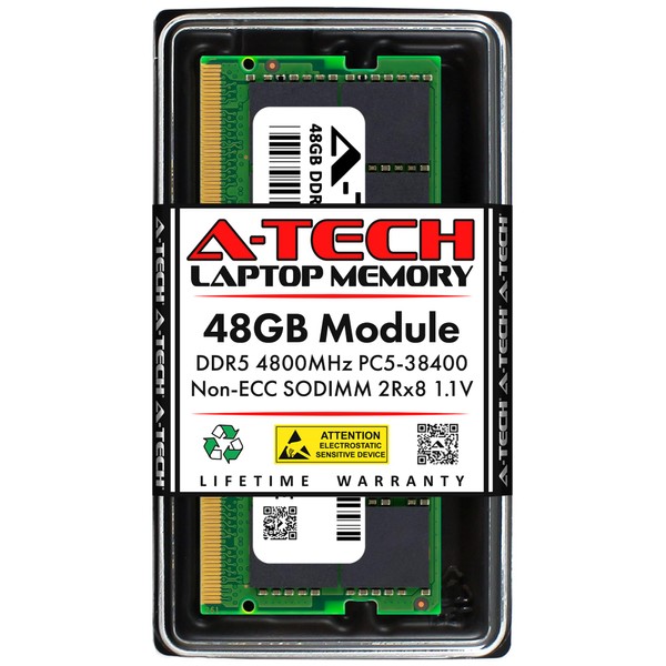 A-Tech 48GB DDR5 4800MHz PC5-38400 CL40 SODIMM 2Rx8 1.1V Non-ECC
