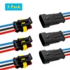 HYAT 3 Sets Car Waterproof Electrical Connector,18 AWG 3 pin