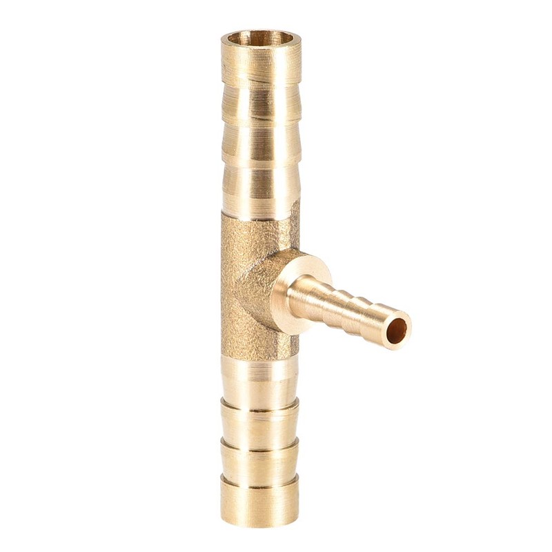 sourcing map Tee Brass Barb Fitting Reducer 3 Way, Fit