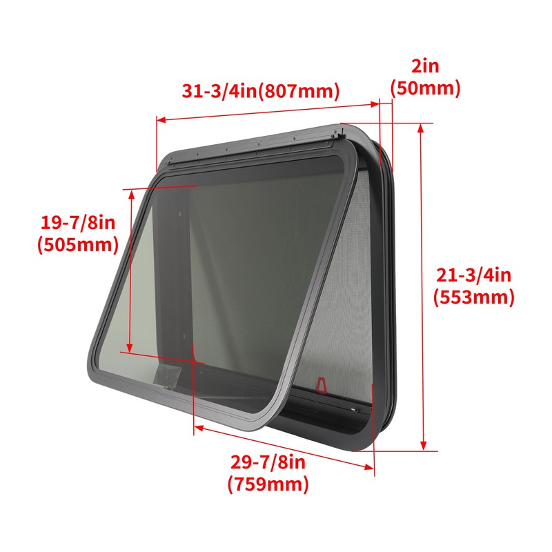 Wutist 30" x 20" RV Exit Window Push Out w/Screen
