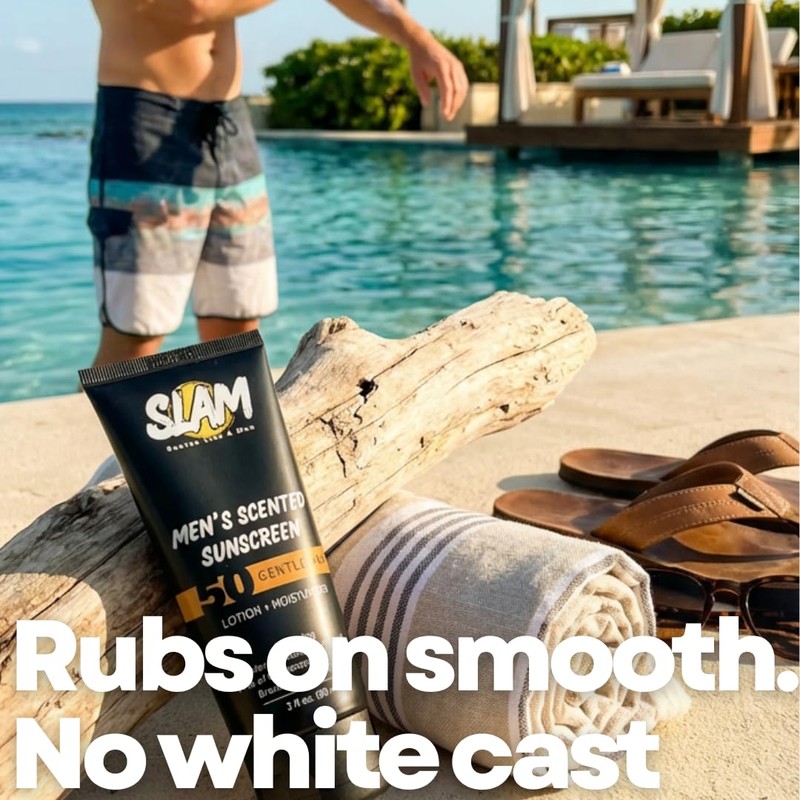 SLAM MysteryMan Men's Sunscreen Lotion SPF 50 & Moisturizer –