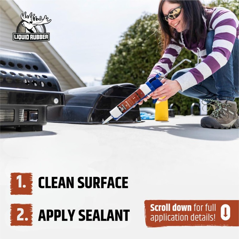 Liquid Rubber RV Lap Sealant, White, 2 Pack