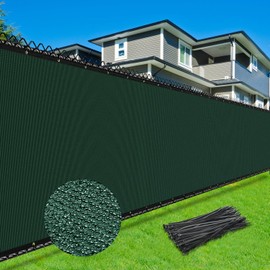 Patiobay 6X50FT Privacy Screen Fence, Heavy Duty Fencing Shade Cover, 170GSM 90% Blockage Mesh Shade Net for Wall Garden Yard Backyard (6 ft X 50 ft, Dark Green)