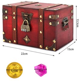 CSPone Booksafe with Combination Lock, Mini Book Safe with Combination Lock, Storage Box, Decorative Treasure Chest, Made of Leather, 22 x 15 x 14 (L)