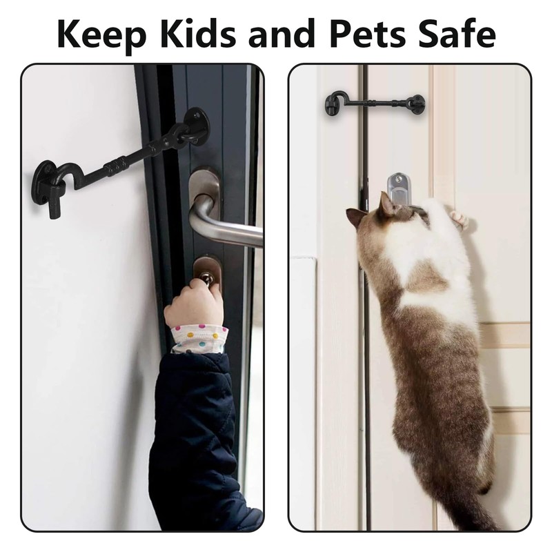 WellMade 6" Hook and Eye Latch for Door, Rust-Proof Door