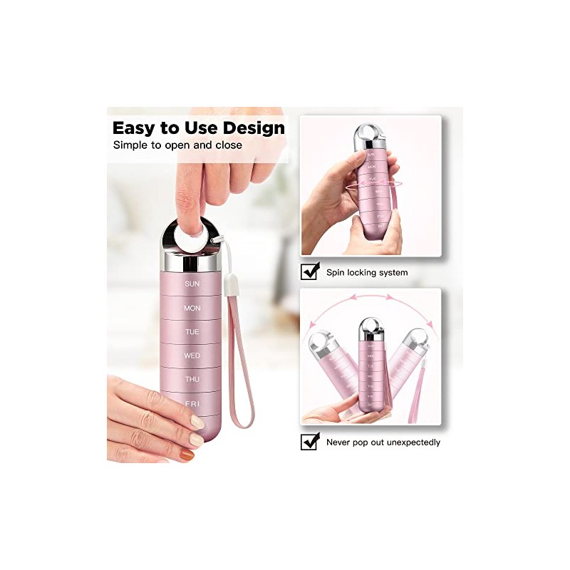 Zannaki Portable Waterproof Aluminum Weekly Pill Organizer