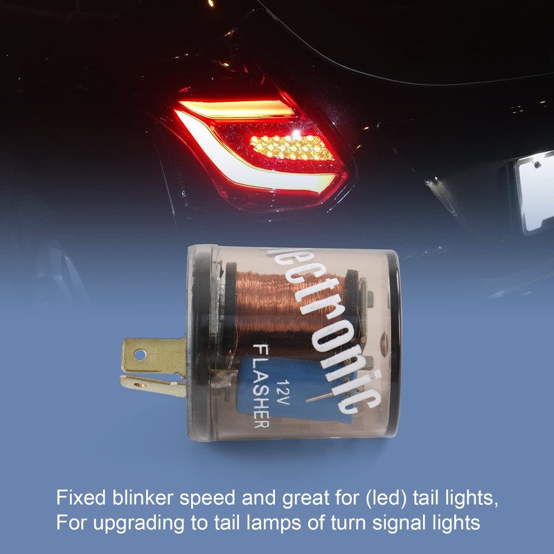 LDMINDA 2 Pin Electronic Flasher Relay 12V Turn Signal Light
