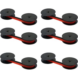Typewriter Ink Spool Ribbon GR1,Printerfield Twin Spool Ribbon for Olympia typewriter - Red & Black(6pcs)