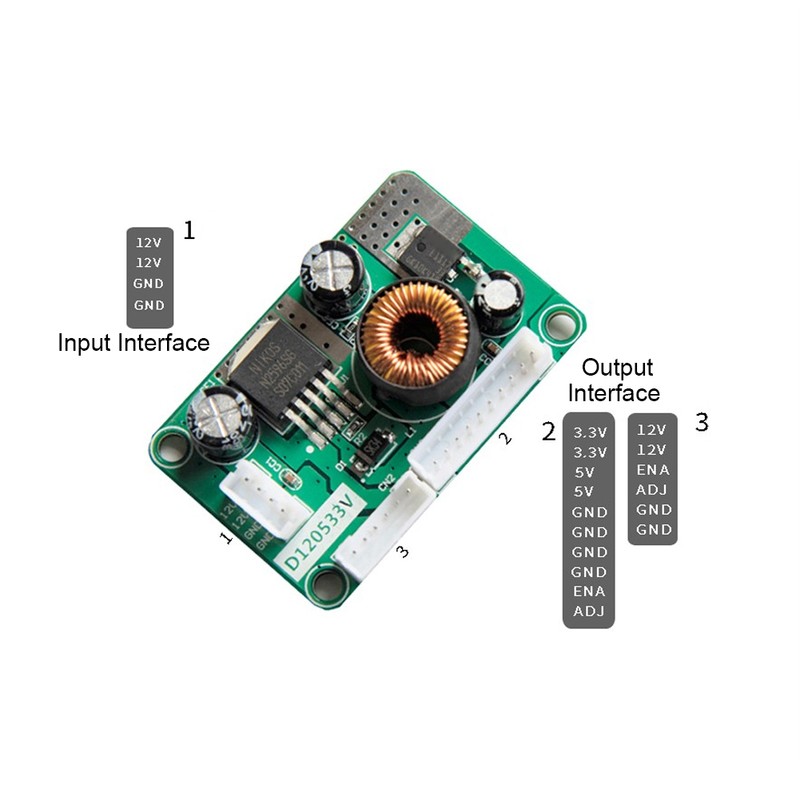 5Pcs DC Step Down Module 12V to 5V 3.3V 3A