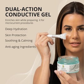 Gel conductor restaurador de 4 oz, complejo bioactivo para microcorriente - extracto de t verde, pptidos de colgeno, cuidado de la piel facial,...    
