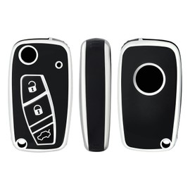 OFFCURVE Key Case Car Key Cover Key Case Protective Cover for Fiat Grande Punto Evo Panda Bravo Ducato Lancia Ypsilon Lybra Delta Musa Peugeot Boxer Citroen Relay Nemo