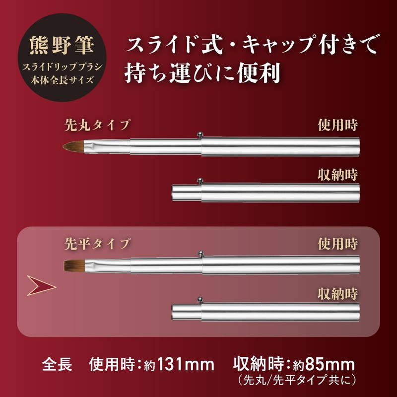 Kai KAI Cosmeup Cosmetic Makeup Brush, Slide Lip Brush, Flat