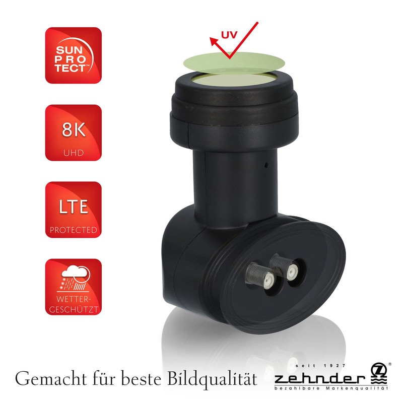 ZEHNDER Twin LNB, LTE Shielding, Sun Protect UV Protection, Digital