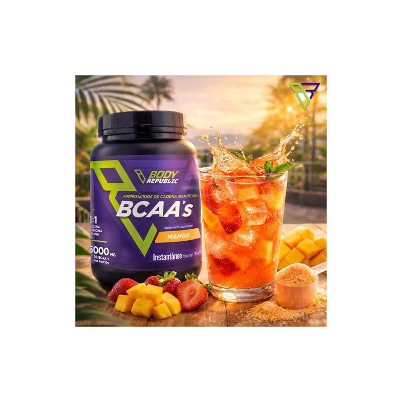 Bccas 211, Aminoácidos, Sabor Mango 25 Porciones, Pre-Post-Intra Workout, 500