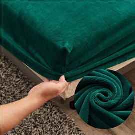 Samt Spannbettlaken 120x200 cm Warm Winter Frottee Spannbetttücher, Highdi Microfleece Flausch Vert Spannbetttuch 120 x 200 Boxspringbett Bettlaken für Hohe Matratze Steghöhe 25-30cm