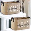 Prendi Home Set of 2 Foldable Jute Storage Baskets with