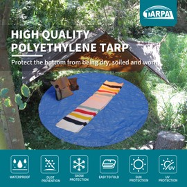 TARPAL 10ft Round Small tarp Waterproof 8mil Poly Tarps Multifunctional Tarpaulin Dust and UV Resistance Outdoor Cover for Pet House/Tent Under The tarp Etc.（Blue/Black）