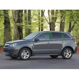 Rvinyl Pillar Post Window Trim Compatible with Saturn Vue 2008-2009 - Matte (Black)