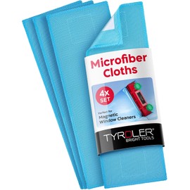 Tyroler Bright Tools - Paños de limpieza de microfibra de repuesto de alta calidad, diseñados exclusivamente para el limpiador magnético de ventanas, ultra suaves, no abrasivos y altamente absorbentes