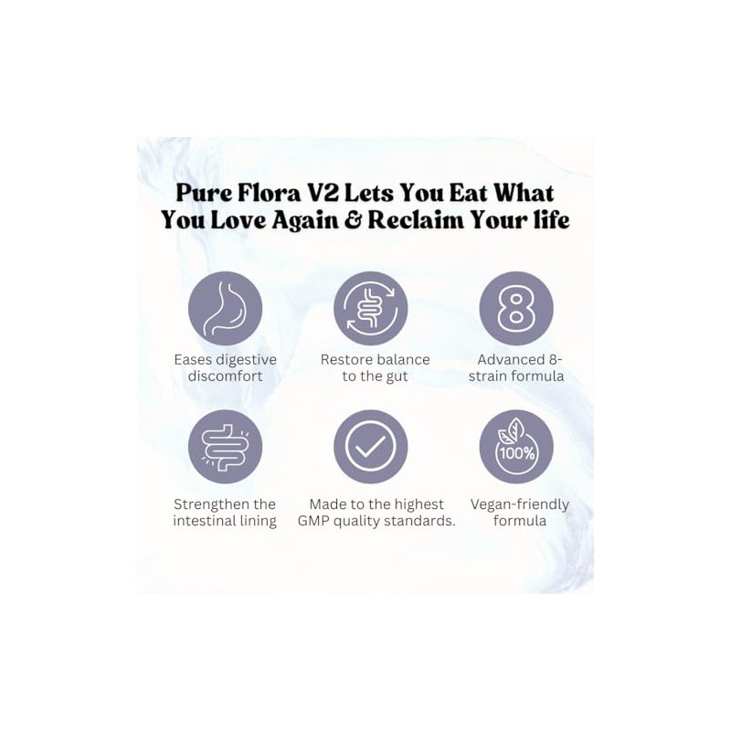 Pure Flora V2 – High Strength Daily Probiotic Supplement –