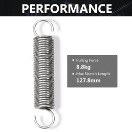 GUNGY Extension Spring 90mm Tension Spring With Dual Hook in 304 Stainless Steel OD 16mm Wire Diameter 2mm Max Load 8.8KG 2x16x90mm 2 Pieces