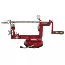 Johnny Apple Peeler Corer, Slicer, Pie Maker, Stainless Steel Blades, Red VKP1010 Suction Base