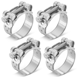 Poppstar Set of 4 hinge bolt clamps stainless steel hose clamps clamping range 48-51 mm, band width 22 mm, W4