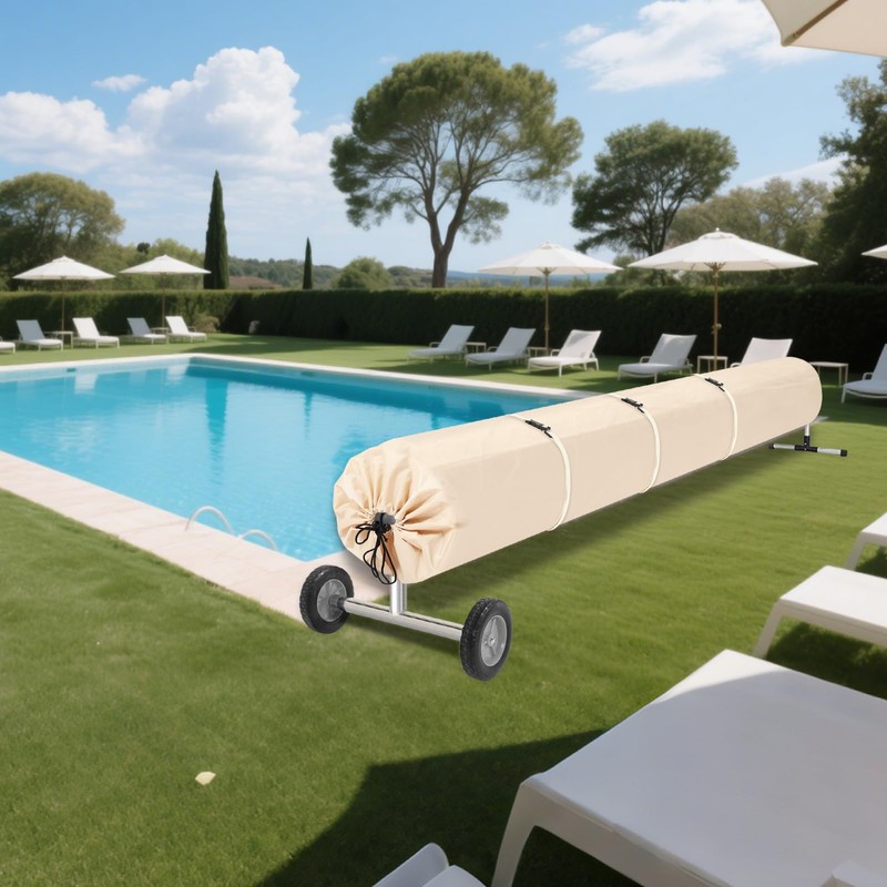 Pool Solar Reel Cover, 16 Ft Waterproof Swimming Pool Blanket