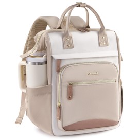 LOVEVOOK Laptop Backpack for Women Work Bag with Large Capacity Cup Side Pocket, 15.6 Inch Waterproof Computer Backpacks Purse, College Bookbag for School, Business, Teacher, Travel