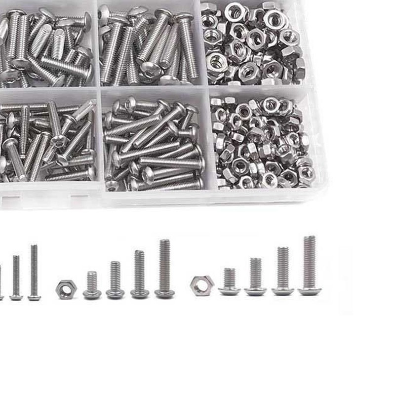 500PCS Pan Head Hex Socket Screws Stainless Steel Screw Nut
