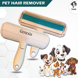 Pet Hair Remover Roller, Genesis Reusable Animal Hair Removal Brush for Dogs and Cats, Self Clean Pet Fur from Carpet, Furniture, Rugs, Laundry, Clothes & Bedding, Sofa, Sticky Sheets, Ergonomic