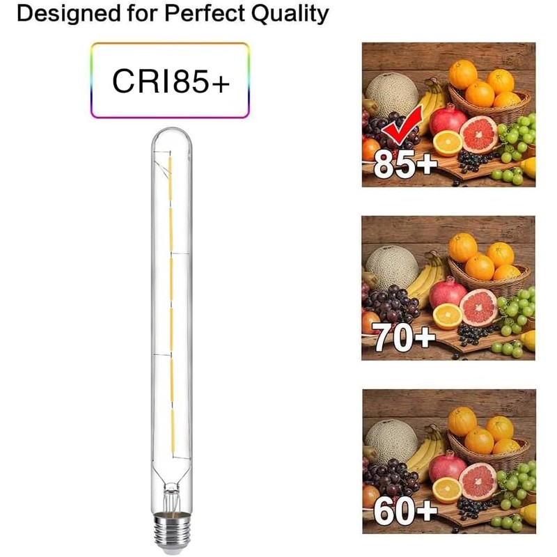 T10 Dimmable LED Tubular Bulb, Long Tube Edison Light Bulb