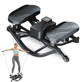 HOWHAI Rock Stepper for Exercise at Home, Low-Impact Side to Side Rocking Stair Stepper with Resistance Bands, Full Body Home Fitness Workout Equipment, 330LBS Weight Capacity