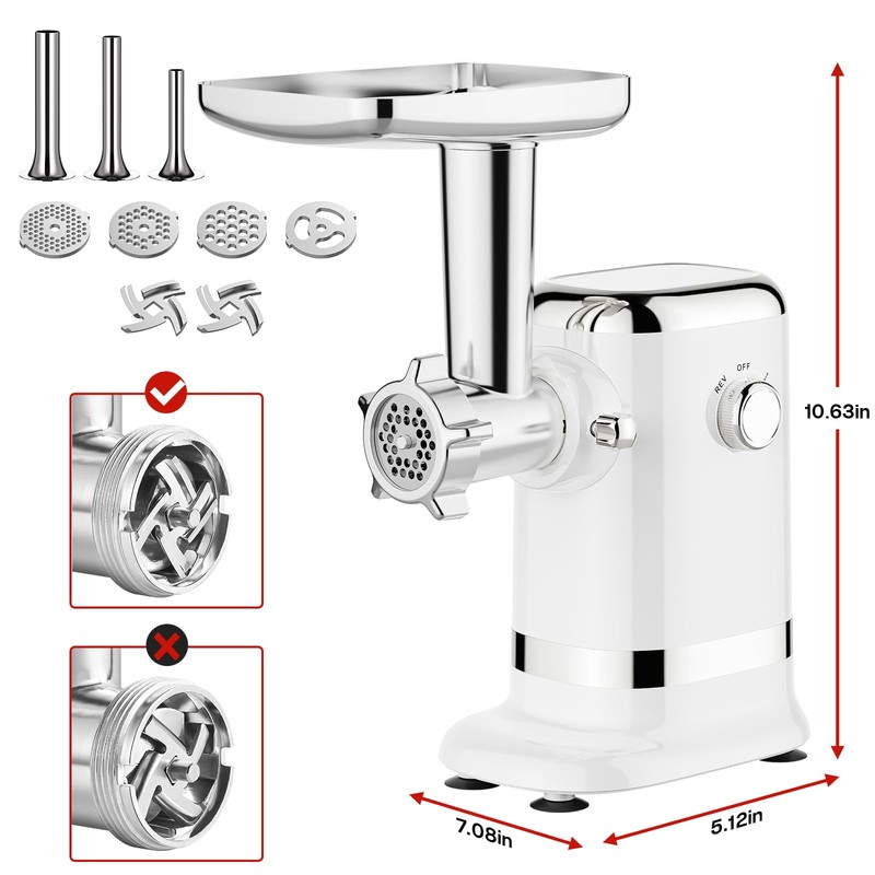 GVODE Meat Grinder & Sausage Stuffer - 2800W Max Power,