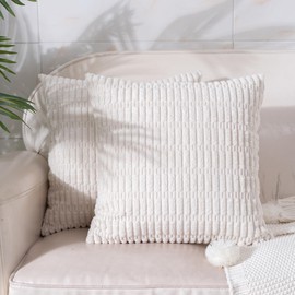 Smile of Hope - Juego de 2 fundas de almohada decorativas de pana de 16 x 16 pulgadas, fundas de almohada de primavera de rayas bohemias y modernas, decoración del hogar para sofá, sala de estar, sofá