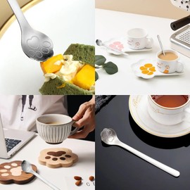 3 Pcs Cat Paw Spoon Stainless Steel Cat Paw Coffee Spoons Milk Drink Stirring Spoon Cat Cartoon Dessert Spoons Set for Ice Cream Coffee Milkshakes Juice Tea