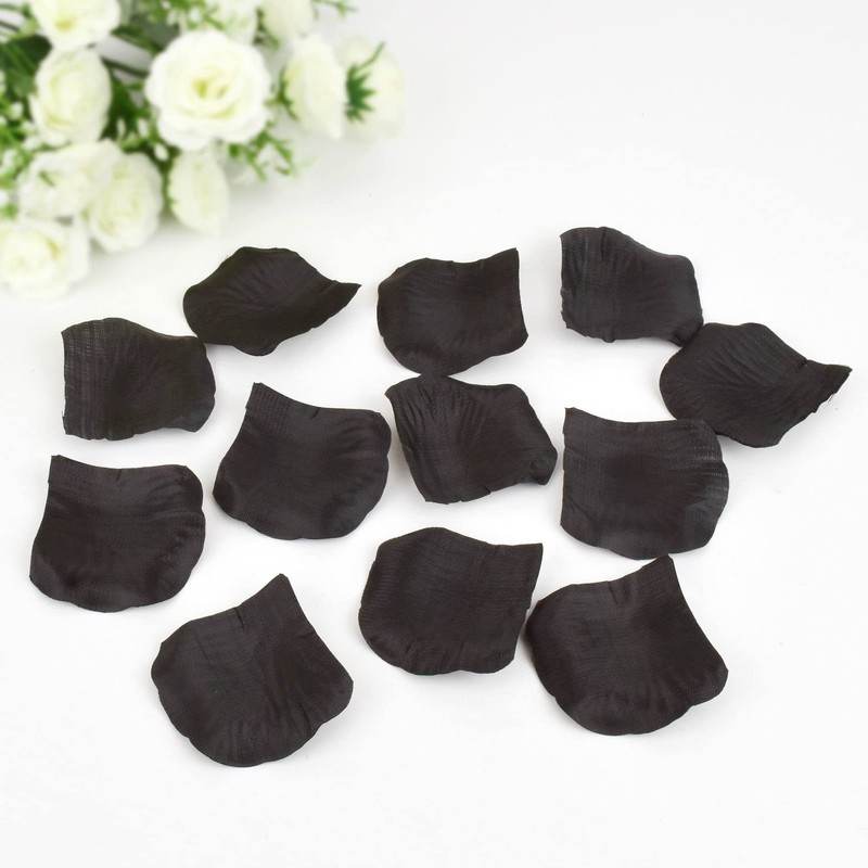 MELGO 500 Pcs Black Rose Petals for Bedroom, Valentines Petals,