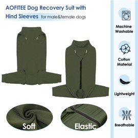 AOFITEE Extra Small Dog Recovery Sleeve Hind Leg, Dog Recovery Suit for Female Male Dogs, Anti Licking Small Dogs Rear Leg Sleeve, Pet Wound Cover for Abdomen, Cone Alternative Pet Wound Heal Onesie
