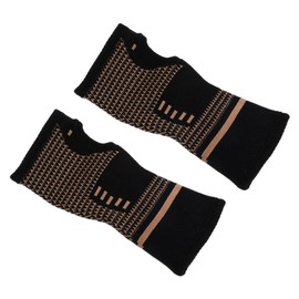 KOMBIUDA Copper Fiber Sterilized Wrist Guard Sports Wrist Support Cycling Black Pair