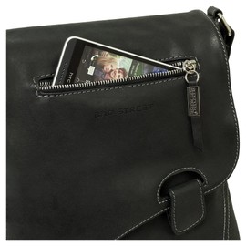 Ledershop24 Gift Set – Handbag Shoulder Bag Shoulder Bag Suede Imitation Used Look with Lock Closure Various Colours Colours Black