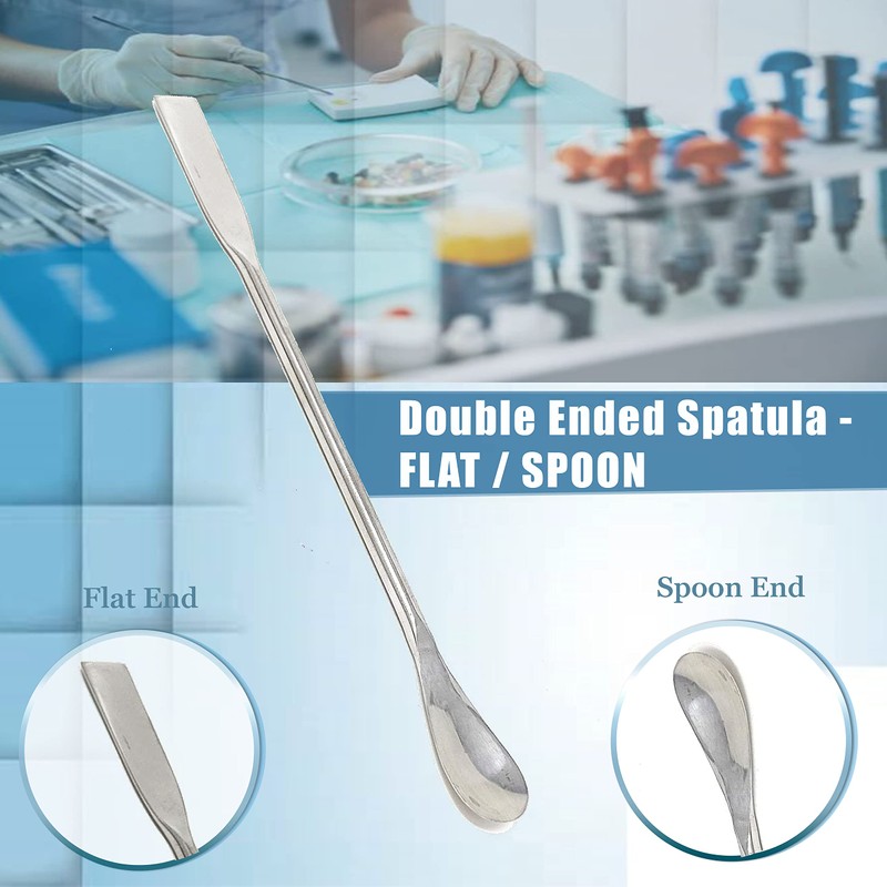 A2Z-DE001 Stainless Steel Double Ended Micro Lab Spatula Sampler, Square
